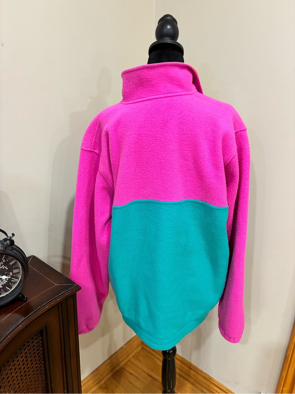 Vintage Perspective II 80s 90s Neon Colorblock Fleece Pullover - Picture 9 of 13